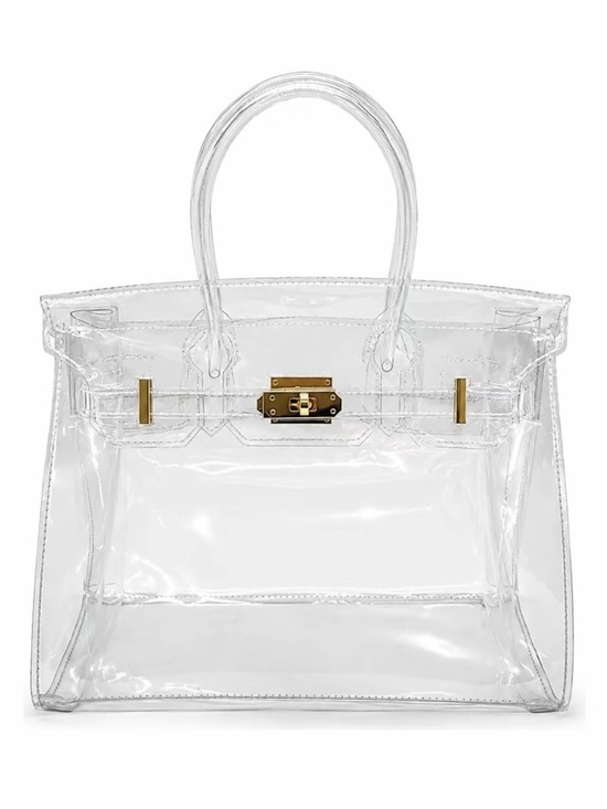 Boatkin Handbags - Boatkin Clear Jelly Transparent Tote Bag with Gold Hardware